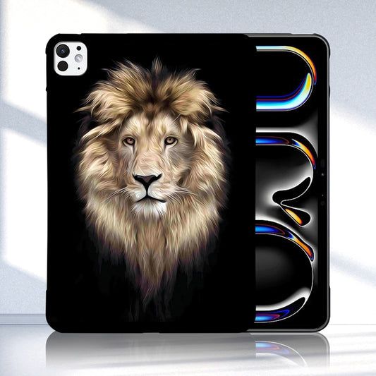 For iPad Pro 13 2025 / 2024 Color Painting Pattern Smart Tablet TPU Case(Lion) by buy2fix