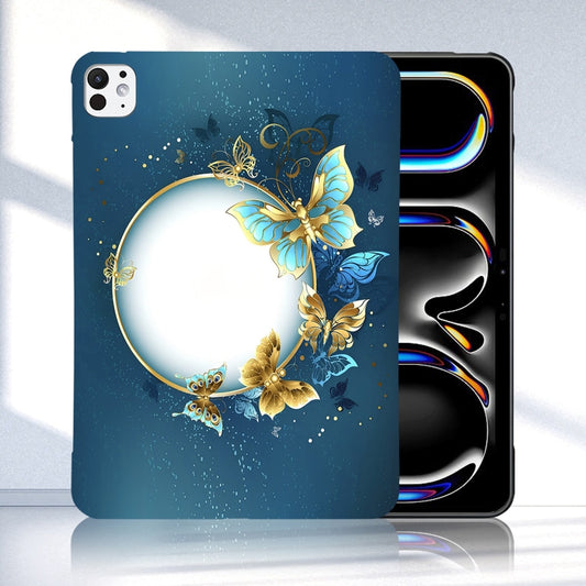 For iPad Pro 13 2025 / 2024 Color Painting Pattern Smart Tablet TPU Case(Butterfly Circle) by buy2fix