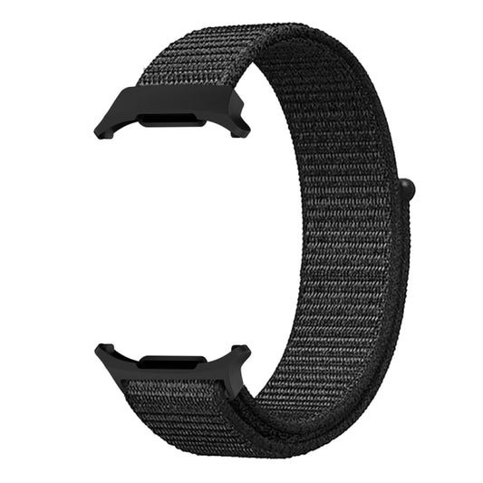 For Samsung Galaxy Watch Ultra 47mm / Ultra 2025 Plastic Connector Nylon Loop Watch Band(Dark Black) by buy2fix