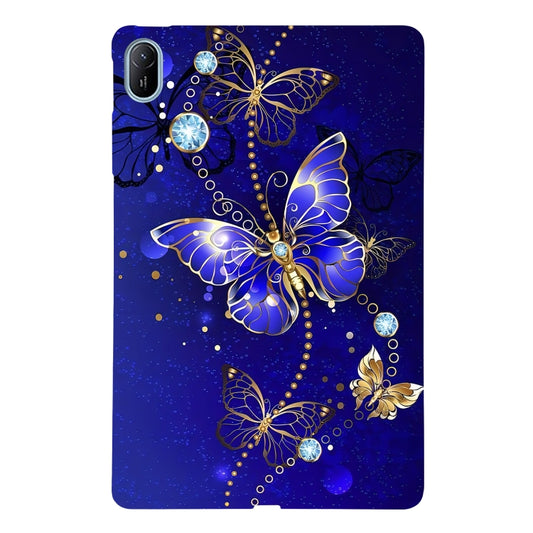 For Huawei MatePad SE 11 2024 Color Painting Pattern Smart Tablet TPU Case(Blue Butterfly) - Huawei by buy2fix | Online Shopping UK | buy2fix