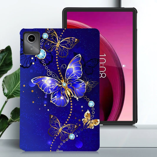 For Lenovo Tab M11 / Xiaoxin Pad 2024 Color Painting Pattern Smart Tablet TPU Case(Blue Butterfly) by buy2fix