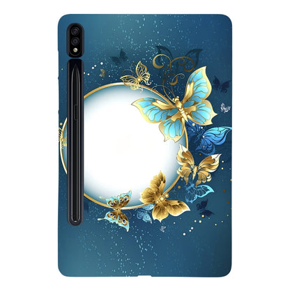 For Samsung Galaxy Tab S7 / S8 Color Painting Pattern Smart Tablet TPU Case(Butterfly Circle) by buy2fix