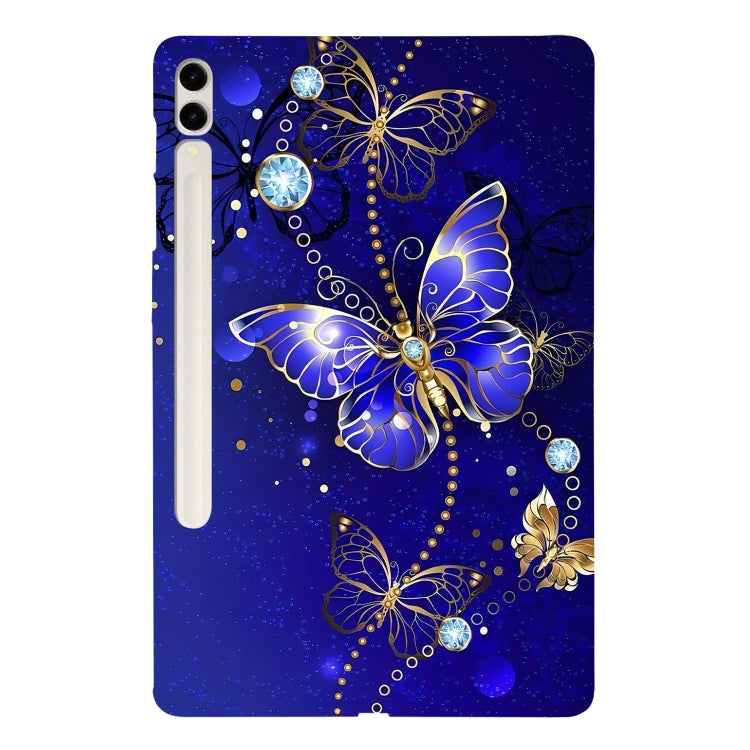 For Samsung Galaxy Tab S7+ / S8+ Color Painting Pattern Smart Tablet TPU Case(Blue Butterfly) by buy2fix