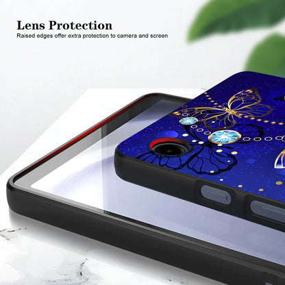 For Samsung Galaxy Tab S7+ / S8+ Color Painting Pattern Smart Tablet TPU Case(Blue Butterfly) by buy2fix