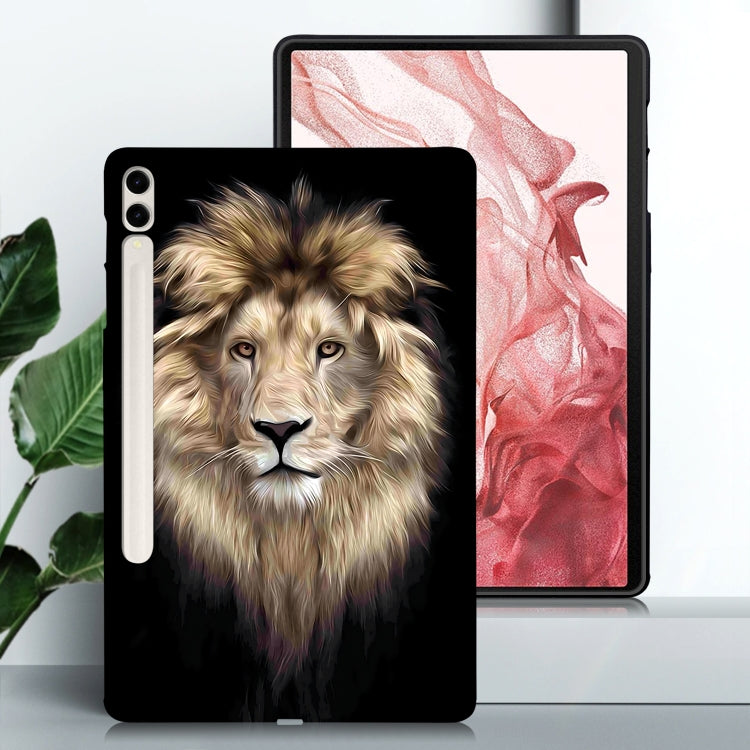 For Samsung Galaxy Tab S7+ / S8+ Color Painting Pattern Smart Tablet TPU Case(Lion) by buy2fix