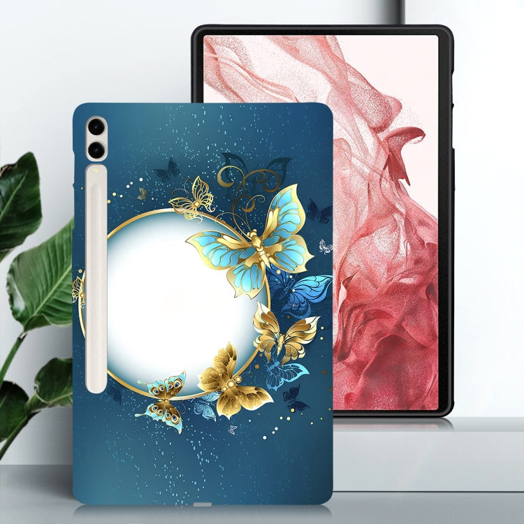 For Samsung Galaxy Tab S7+ / S8+ Color Painting Pattern Smart Tablet TPU Case(Butterfly Circle) by buy2fix