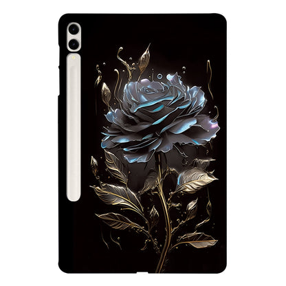 For Samsung Galaxy Tab S7+ / S8+ Color Painting Pattern Smart Tablet TPU Case(Black Rose) by buy2fix