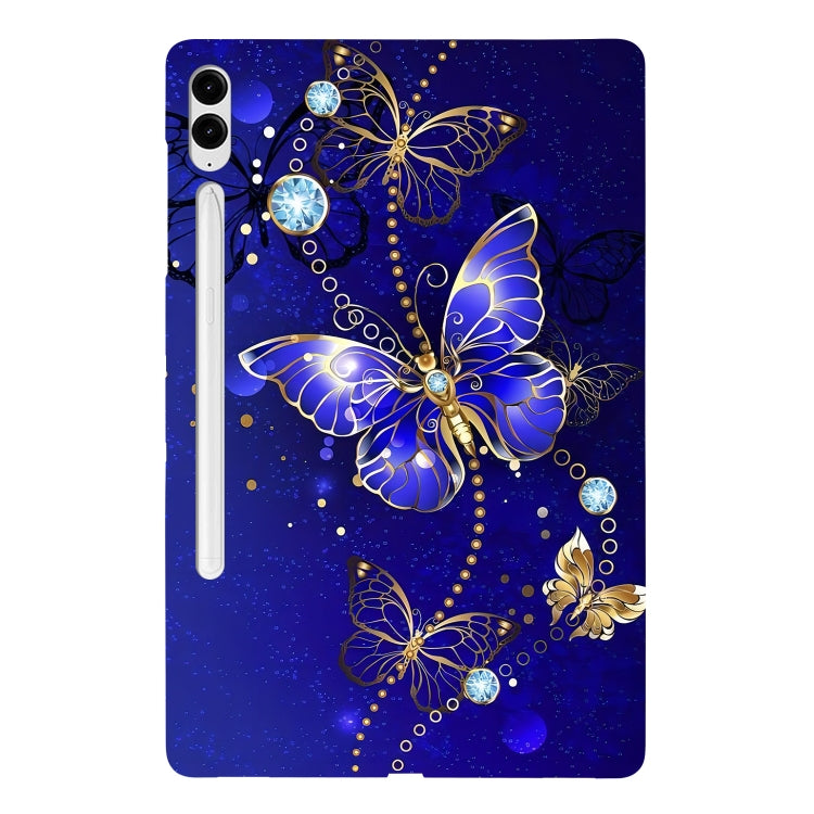 For Samsung Galaxy Tab S9+ / S9 FE+ Color Painting Pattern Smart Tablet TPU Case(Blue Butterfly) - Galaxy Tab S9+ Cases by buy2fix | Online Shopping UK | buy2fix