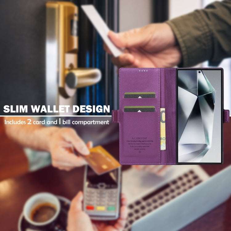 For Samsung Galaxy S24 Ultra 5G LC.IMEEKE L1 Series Frosted Fine Texture PU Phone Case(Purple) by LC.IMEEKE