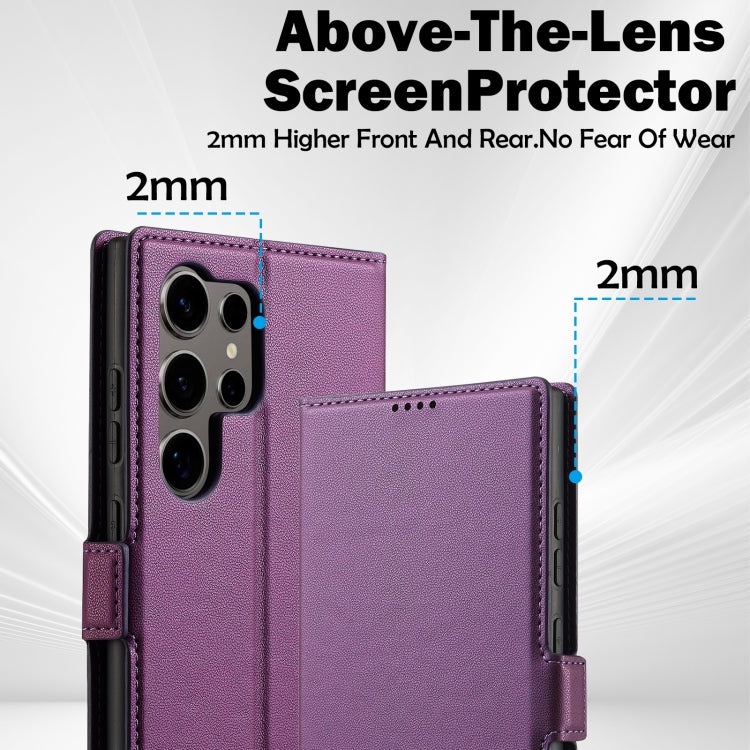 For Samsung Galaxy S24 Ultra 5G LC.IMEEKE L1 Series Frosted Fine Texture PU Phone Case(Purple) by LC.IMEEKE