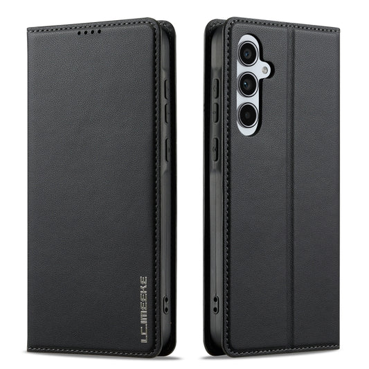 For Samsung Galaxy S24 FE 5G LC.IMEEKE L1 Series Frosted Fine Texture PU Phone Case(Black) by LC.IMEEKE