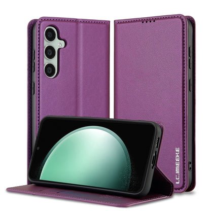 For Samsung Galaxy S23+ 5G LC.IMEEKE L1 Series Frosted Fine Texture PU Phone Case(Purple) by LC.IMEEKE