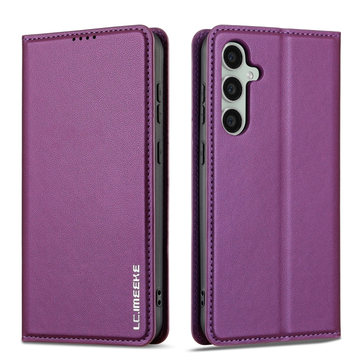 For Samsung Galaxy S23+ 5G LC.IMEEKE L1 Series Frosted Fine Texture PU Phone Case(Purple) by LC.IMEEKE