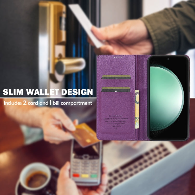 For Samsung Galaxy S23+ 5G LC.IMEEKE L1 Series Frosted Fine Texture PU Phone Case(Purple) by LC.IMEEKE