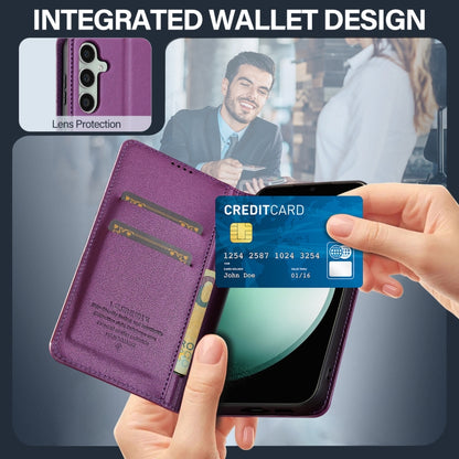 For Samsung Galaxy S23+ 5G LC.IMEEKE L1 Series Frosted Fine Texture PU Phone Case(Purple) by LC.IMEEKE