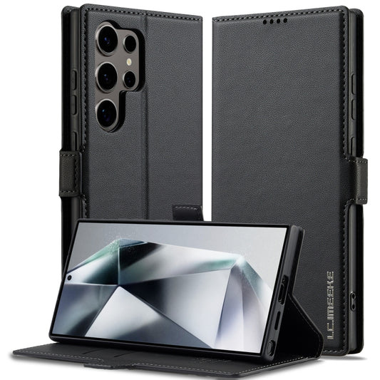 For Samsung Galaxy S25 Ultra 5G LC.IMEEKE L1 Series Frosted Fine Texture PU Phone Case(Black) by LC.IMEEKE