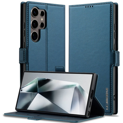 For Samsung Galaxy S25 Ultra 5G LC.IMEEKE L1 Series Frosted Fine Texture PU Phone Case(Blue) by LC.IMEEKE