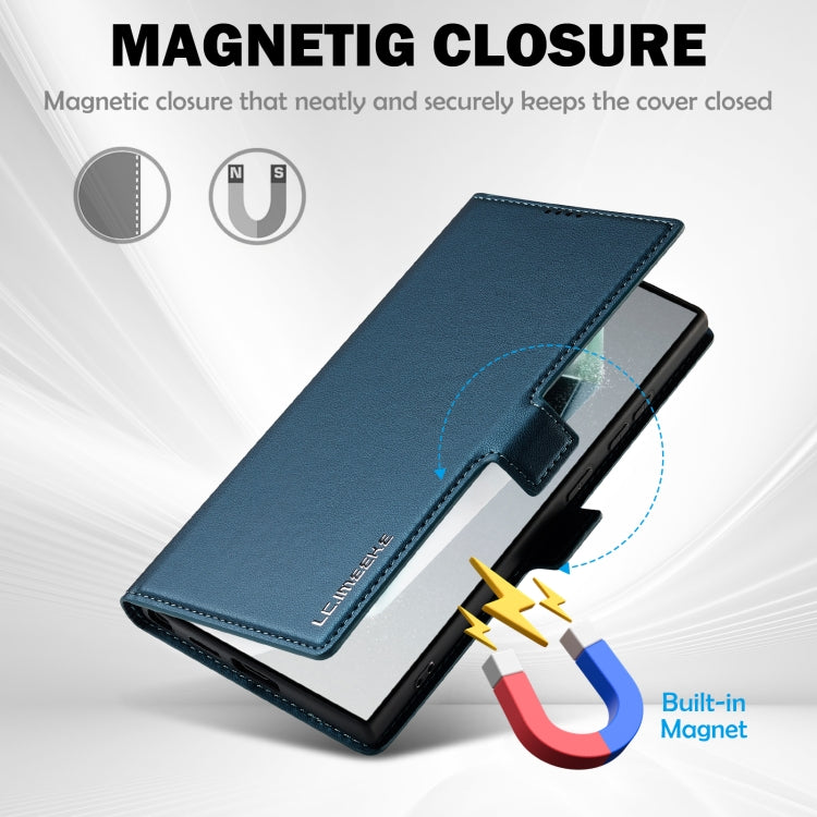 For Samsung Galaxy S25 Ultra 5G LC.IMEEKE L1 Series Frosted Fine Texture PU Phone Case(Blue) by LC.IMEEKE