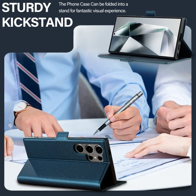 For Samsung Galaxy S25 Ultra 5G LC.IMEEKE L1 Series Frosted Fine Texture PU Phone Case(Blue) by LC.IMEEKE