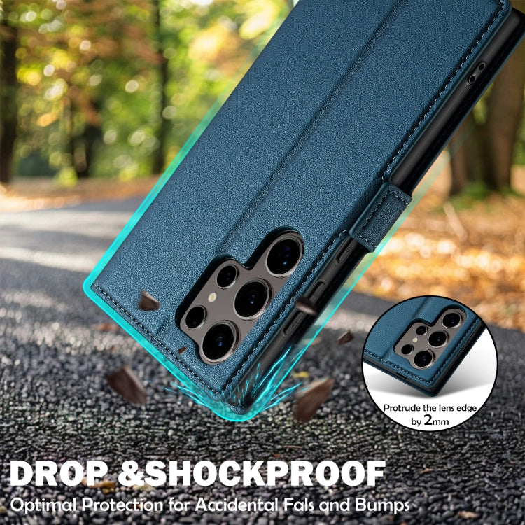 For Samsung Galaxy S25 Ultra 5G LC.IMEEKE L1 Series Frosted Fine Texture PU Phone Case(Blue) by LC.IMEEKE