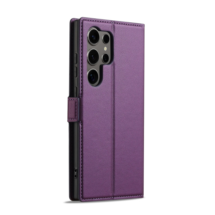 For Samsung Galaxy S25 Ultra 5G LC.IMEEKE L1 Series Frosted Fine Texture PU Phone Case(Purple) by LC.IMEEKE