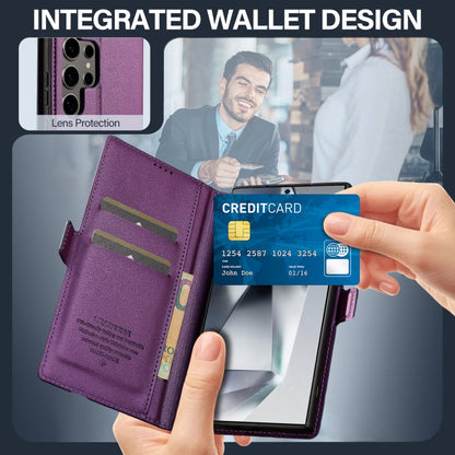 For Samsung Galaxy S25 Ultra 5G LC.IMEEKE L1 Series Frosted Fine Texture PU Phone Case(Purple) by LC.IMEEKE