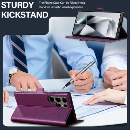 For Samsung Galaxy S25 Ultra 5G LC.IMEEKE L1 Series Frosted Fine Texture PU Phone Case(Purple) by LC.IMEEKE