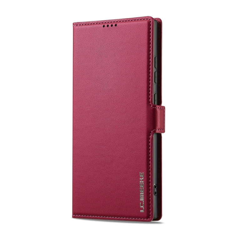 For Samsung Galaxy S25 Ultra 5G LC.IMEEKE L1 Series Frosted Fine Texture PU Phone Case(Red) by LC.IMEEKE