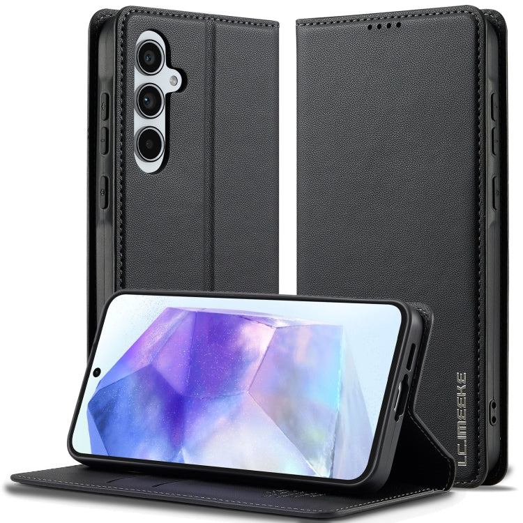 For Samsung Galaxy S25+ 5G LC.IMEEKE L1 Series Frosted Fine Texture PU Phone Case(Black) by LC.IMEEKE