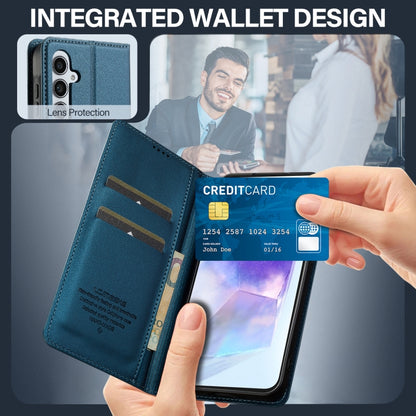 For Samsung Galaxy S25+ 5G LC.IMEEKE L1 Series Frosted Fine Texture PU Phone Case(Blue) by LC.IMEEKE