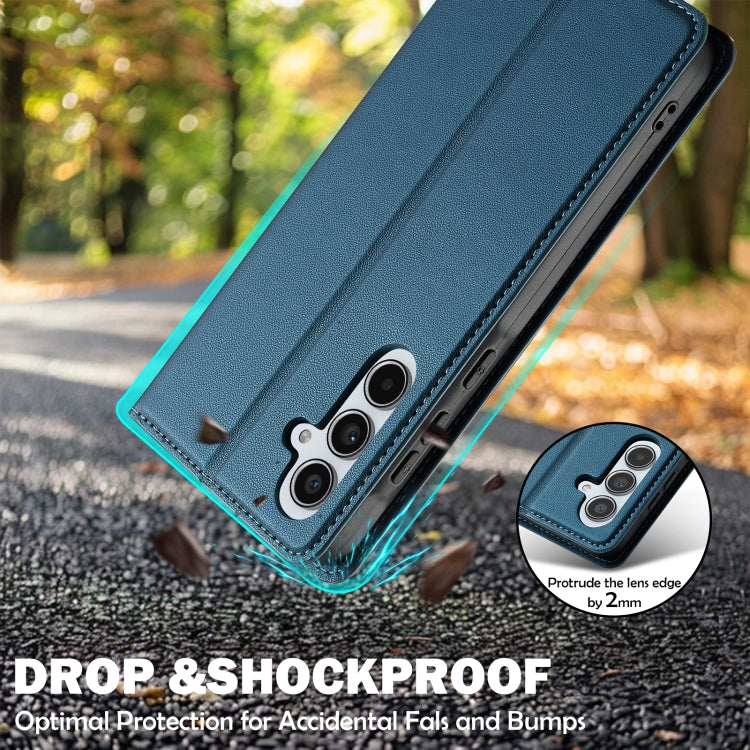 For Samsung Galaxy S25+ 5G LC.IMEEKE L1 Series Frosted Fine Texture PU Phone Case(Blue) by LC.IMEEKE