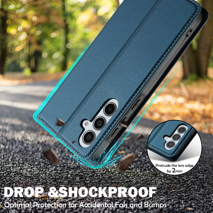 For Samsung Galaxy S25+ 5G LC.IMEEKE L1 Series Frosted Fine Texture PU Phone Case(Blue) by LC.IMEEKE