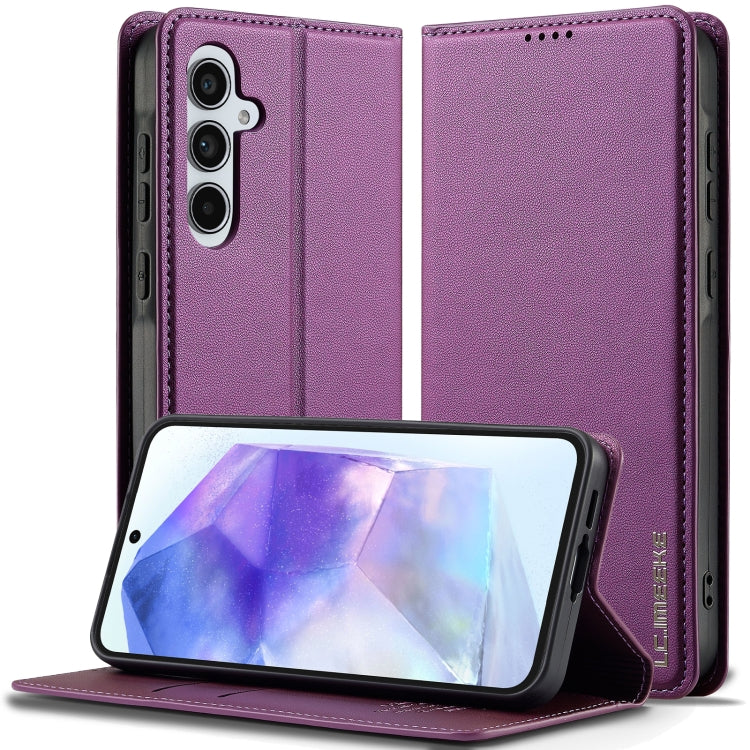 For Samsung Galaxy S25+ 5G LC.IMEEKE L1 Series Frosted Fine Texture PU Phone Case(Purple) by LC.IMEEKE