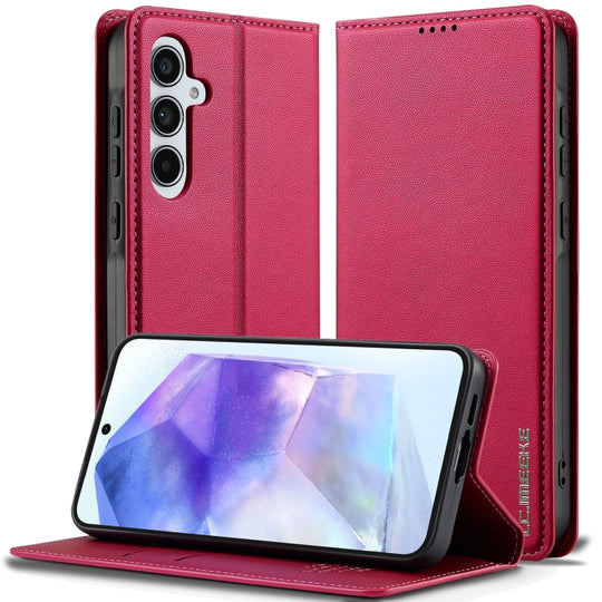 For Samsung Galaxy S25+ 5G LC.IMEEKE L1 Series Frosted Fine Texture PU Phone Case(Red)