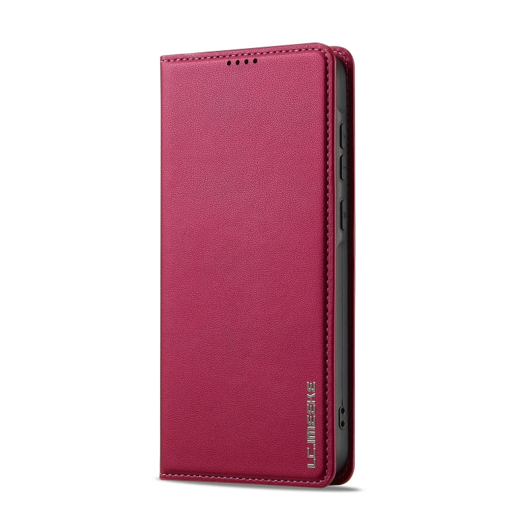For Samsung Galaxy S25+ 5G LC.IMEEKE L1 Series Frosted Fine Texture PU Phone Case(Red) by LC.IMEEKE