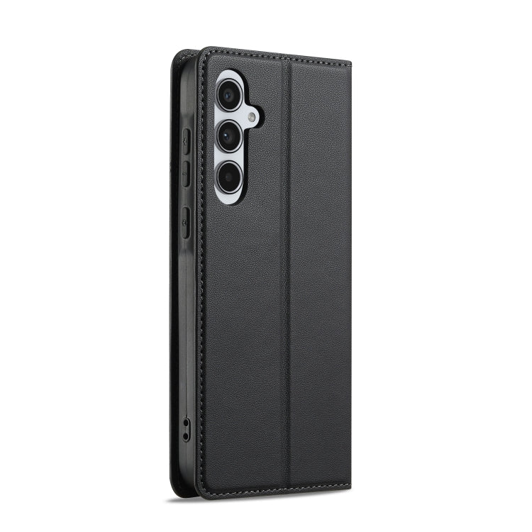 For Samsung Galaxy S25 5G LC.IMEEKE L1 Series Frosted Fine Texture PU Phone Case(Black) by LC.IMEEKE