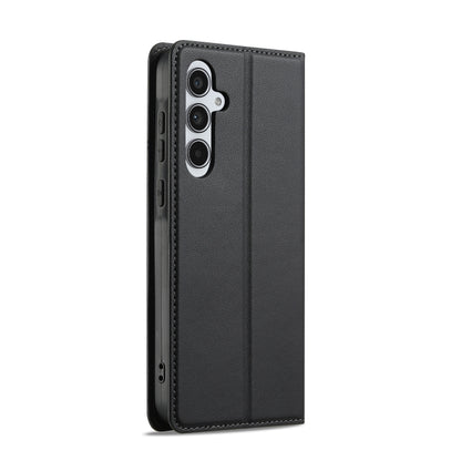 For Samsung Galaxy S25 5G LC.IMEEKE L1 Series Frosted Fine Texture PU Phone Case(Black) by LC.IMEEKE