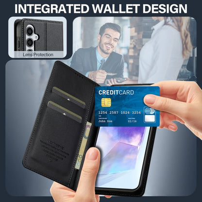 For Samsung Galaxy S25 5G LC.IMEEKE L1 Series Frosted Fine Texture PU Phone Case(Black) by LC.IMEEKE