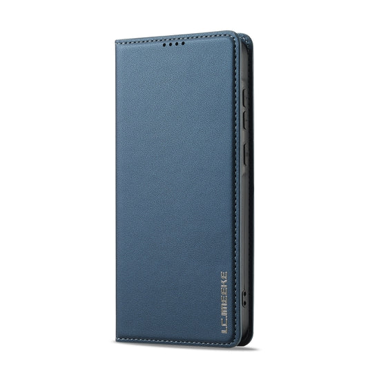 For Samsung Galaxy S25 5G LC.IMEEKE L1 Series Frosted Fine Texture PU Phone Case(Blue) by LC.IMEEKE