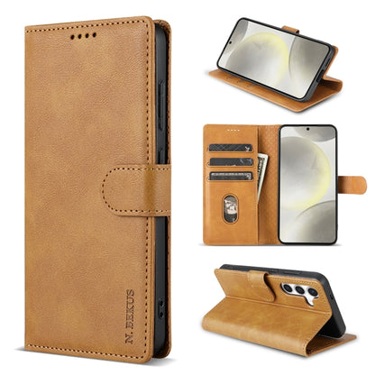 For Samsung Galaxy S23 FE 5G N.BEKUS CSJ-P1 Solid Color Leather Phone Case(Brown) - Galaxy S23 FE 5G Cases by N.BEKUS | Online Shopping UK | buy2fix