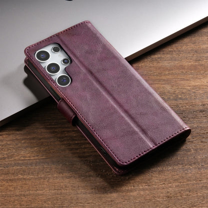 For Samsung Galaxy S23 Ultra 5G N.BEKUS CSJ-P1 Solid Color Leather Phone Case(Wine Red) - Galaxy S23 Ultra 5G Cases by N.BEKUS | Online Shopping UK | buy2fix