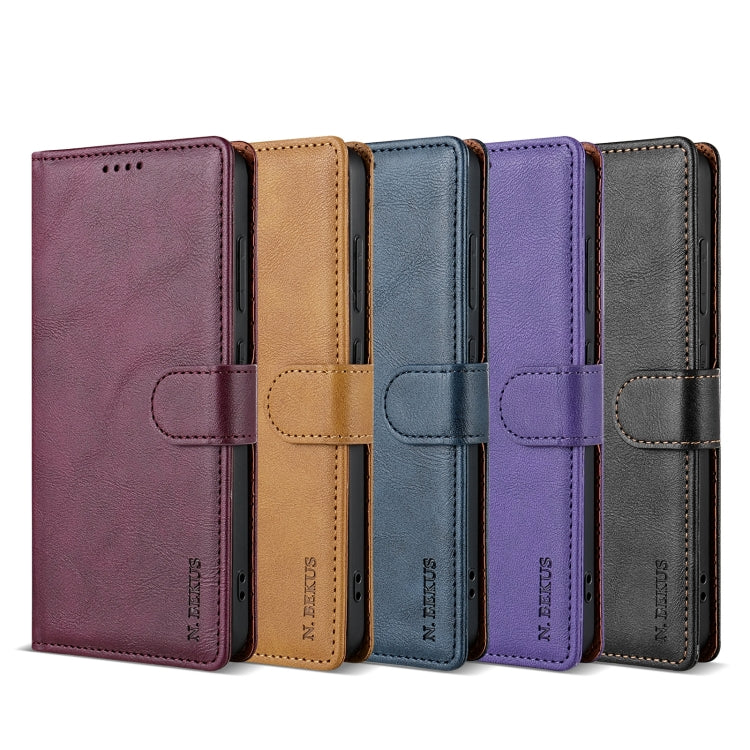 For Samsung Galaxy S24+ 5G N.BEKUS CSJ-P1 Solid Color Leather Phone Case(Purple) - Galaxy S24+ 5G Cases by N.BEKUS | Online Shopping UK | buy2fix