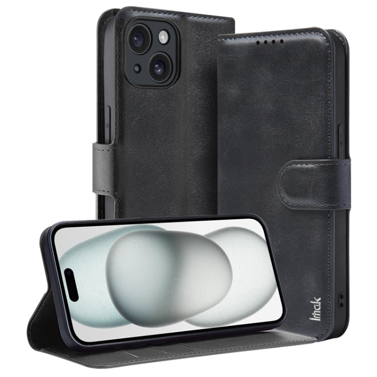 For iPhone 15 IMAK Count Series Flip Leather Phone Case(Black) - iPhone 15 Cases by imak | Online Shopping UK | buy2fix