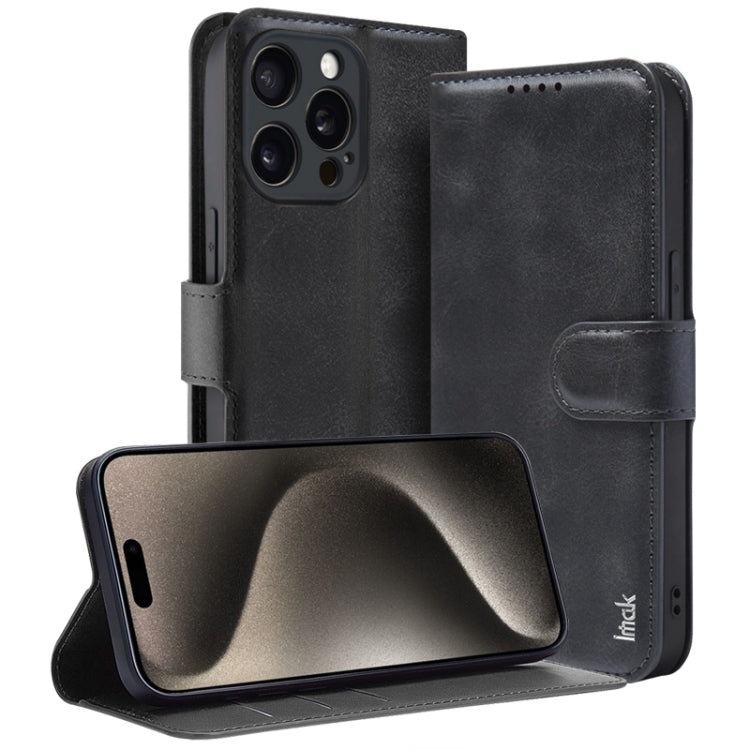 For iPhone 15 Pro IMAK Count Series Flip Leather Phone Case(Black) - iPhone 15 Pro Cases by imak | Online Shopping UK | buy2fix