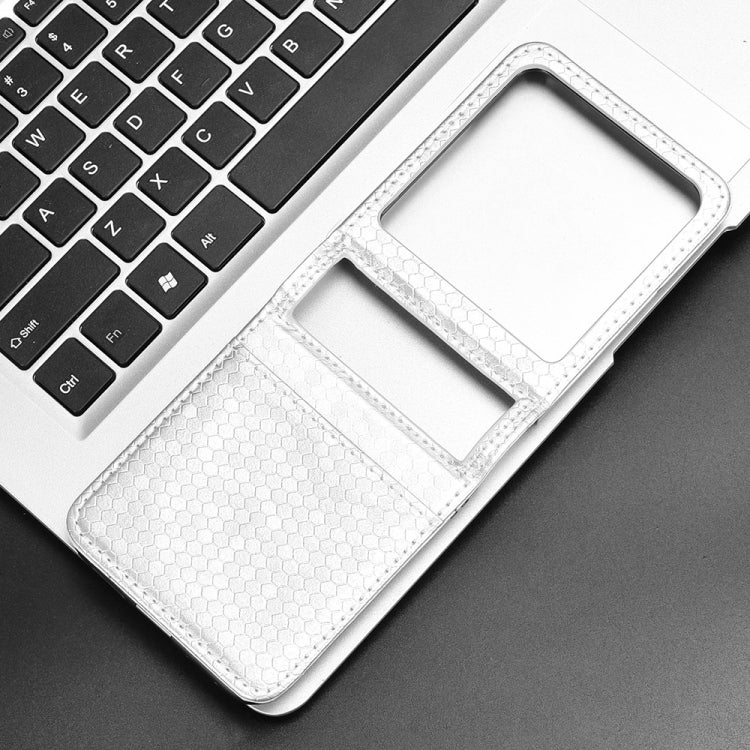 For Motorola Razr 50 Honeycomb Dot Texture Card Slot Leather Phone Case(Silver) by buy2fix