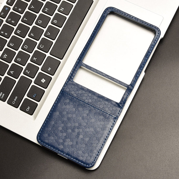 For Motorola Razr 50 Ultra Honeycomb Dot Texture Card Slot Leather Phone Case(Blue) by buy2fix