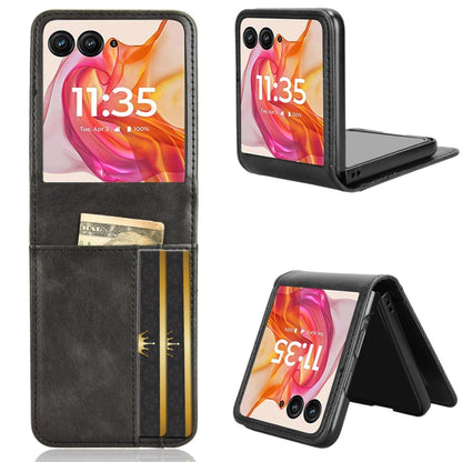 For Motorola Razr 50 Ultra Skin Feel Card Slot Leather Phone Case(Black) by buy2fix