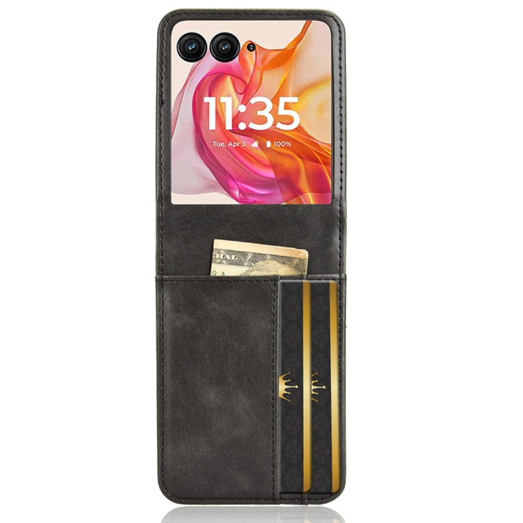 For Motorola Razr 50 Ultra Skin Feel Card Slot Leather Phone Case(Black) by buy2fix