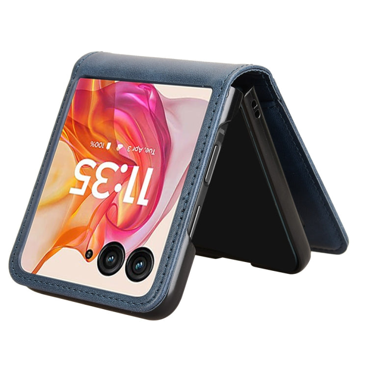 For Motorola Razr 50 Ultra Skin Feel Card Slot Leather Phone Case(Blue) by buy2fix