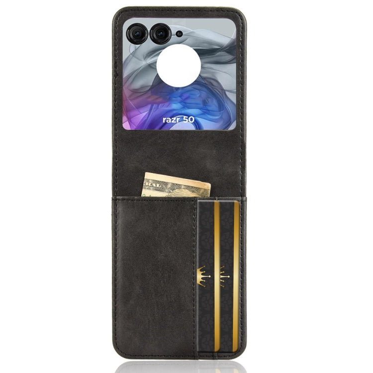 For Motorola Razr 50 Skin Feel Card Slot Leather Phone Case(Black) by buy2fix